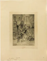 Anciana con una aguja