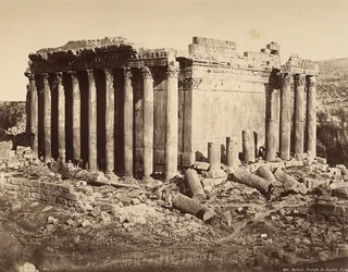 El Templo de Baco, en la zona arqueológica de Heliópolis o Baalbek, antigua ciudad siria, ahora Líbano