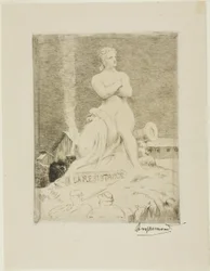 La estatua de la Resistencia de Falguière, plancha cuatro de El sitio de París, 1870
