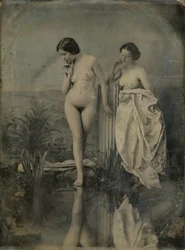 Los Bañistas - estudio desnudo para una composición pictórica