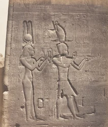 Dendérah Tentyris, Templo de Athôr - Cara Posterior - Cleopatra y ..., 1851-52, impreso 1853-54