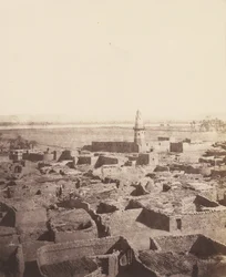 Edfou, Aspecto General de la Ciudad Vista desde la Plataforma Central del Py..., 1851-52, impreso 1853-54