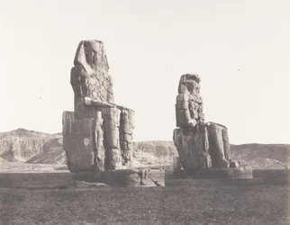Gournah Tebas, Colosos, el de la derecha, llamado de Memnón, 1851-52, impreso 1853-54