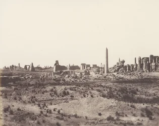Karnak Tebas, Vista General de las Ruinas Tomada desde el Noreste