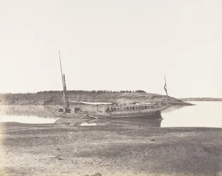 Louksor, Petit Bras du Nil - Barque de Voyageurs, 1851-52, impreso 1853-54