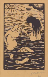 Tres bañistas
