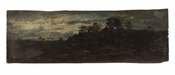 Barbizon, atardecer, 2ª mitad del siglo XIX (óleo sobre madera)