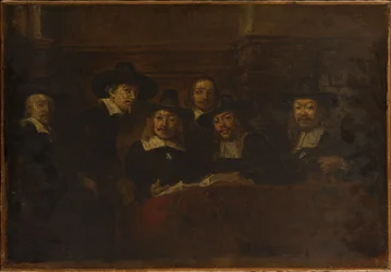 Les syndics des drapiers, copia de Rembrandt, hacia 1853 (óleo sobre lienzo)