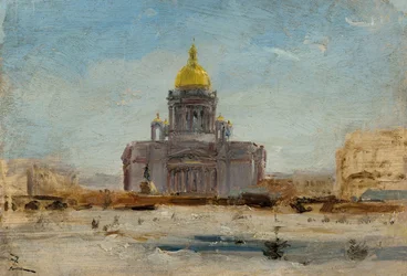 San Petersburgo, San Isaac, entre 1-1844 y9-1844 (óleo sobre papel sobre lienzo)