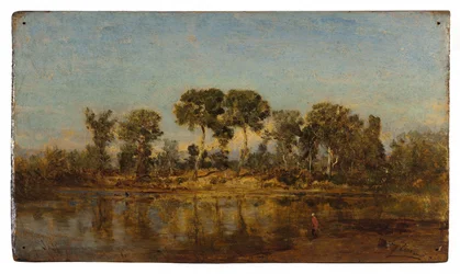 El Ródano entre Arlés y Aviñón, entre 1860 y 1865 (óleo sobre madera)