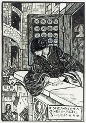Ilustración para "Poemas de Christina Rossetti" (lápiz y tinta sobre papel)