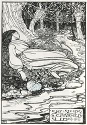 Ilustración para "Poemas de Christina Rossetti" (lápiz y tinta sobre papel)