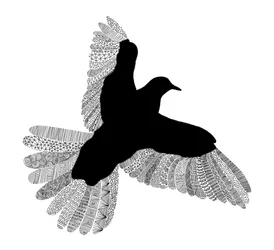 Arte lineal de pájaro