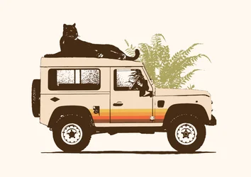 Pantera negra en coche