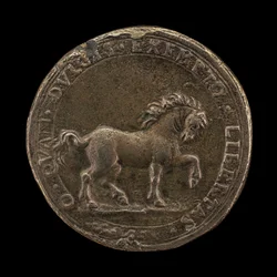 Caballo pateando la tierra, c.1545 (plata no esterlina) (reverso de 6240388)