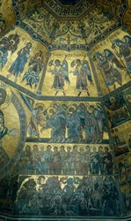 Mosaico en el techo abovedado del Baptisterio de San Juan, Florencia