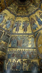 Mosaico en el techo abovedado del Baptisterio de San Juan, Florencia