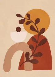 Formas de plantas del desierto en estilo boho
