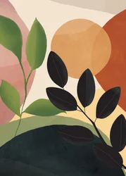Abstracto botánico con tonos terrosos