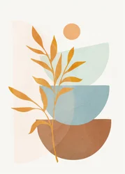 Abstracto botánico con tonos terrosos