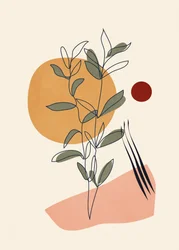 Ilustraciones botánicas en tonos tierra
