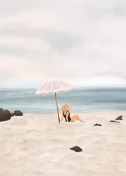 Escena tranquila en la playa