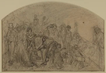 Primer boceto para "Work" (boceto de composición para las figuras)