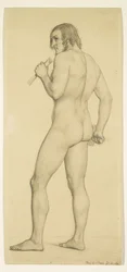 Masculino - Desnudo académico Estudio posando como Escultor