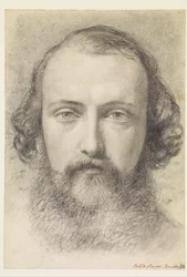 Retrato: Estudio de la cabeza de Daniel Casey (cara completa)