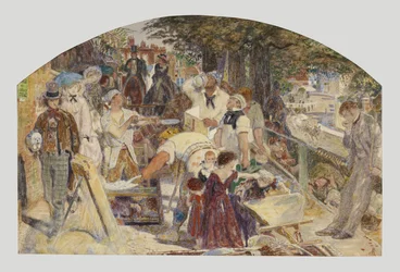 Estudio para el cuadro "Trabajo", c.1856 (acuarela sobre papel)