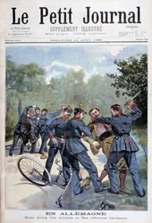 Una pelea entre soldados alemanes y oficiales bávaros, Alemania, 1898