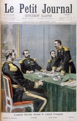 El almirante Gervais frente a la junta de investigación, 1895