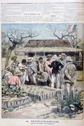 Lección agrícola para los indígenas de Madagascar, 1897