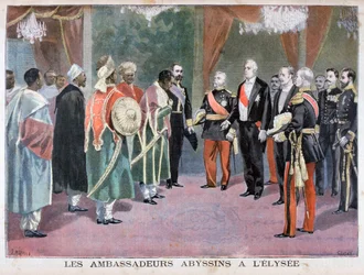 Los embajadores de Abisinia visitando el Palacio del Elíseo
