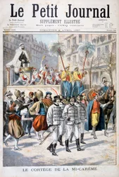 La procesión del festival de mitad de Cuaresma, 1897