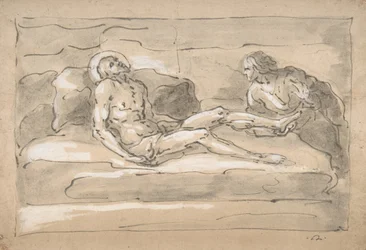 El Cristo muerto llorado por la Magdalena que venera las heridas en sus pies, 1787-1863