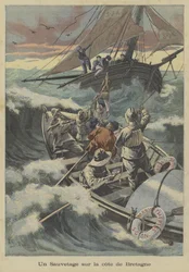 Rescate en bote salvavidas frente a la costa de Bretaña