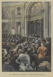 Una sesión de recepción en la Academia Francesa, París