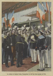 Despedidas del almirante Edouard Pottier, comandante de las fuerzas navales francesas en China