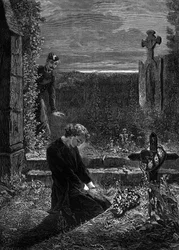 Ilustración para la novela "Los Miserables" de Victor Hugo (3ª parte: Marius), grabado de Meaulle: Marius