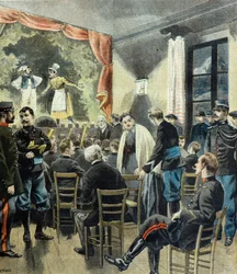 Le theatre aux armeses , actuación de cazadores alpinos