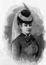 Marie Regnault, mujer víctima del crimen de la calle Montaigne de París en 1887 (grabado)