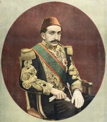 Retrato de Abdul - Hamid Khan, Sultán del Imperio Otomano 1897 (Grabado)