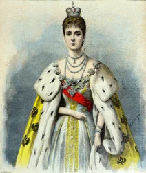 Retrato de Alejandra Fiódorovna con traje de coronación