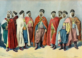 Retrato de jefes árabes y tunecinos en 1896 (Grabado)