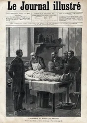 La autopsia del Barón Jacques de Reinach (1840-1892) en 1892 - grabado de Meaulle en “El Diario Ilustrado” de 1892