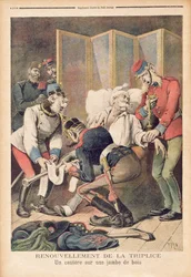 Caricatura de la Triple Alianza de Alemania, Austria e Italia, de 