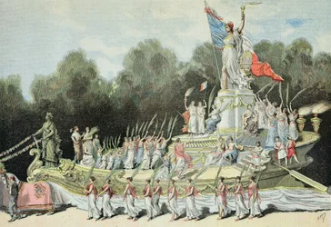 Carro del Triunfo de la República en la Fiesta Nacional, 22 de septiembre de 1892, de «Le Petit Journal», 24 de septiembre de 1892