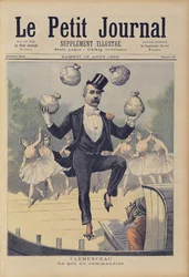 Georges Clemenceau (1841-1929) haciendo malabares con bolsas de dinero inglés, de 