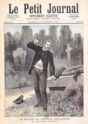 El suicidio del general Georges Ernest Boulanger (1837-91) en el cementerio de Ixelles, de «Le Petit Journal», 10 de octubre de 1891